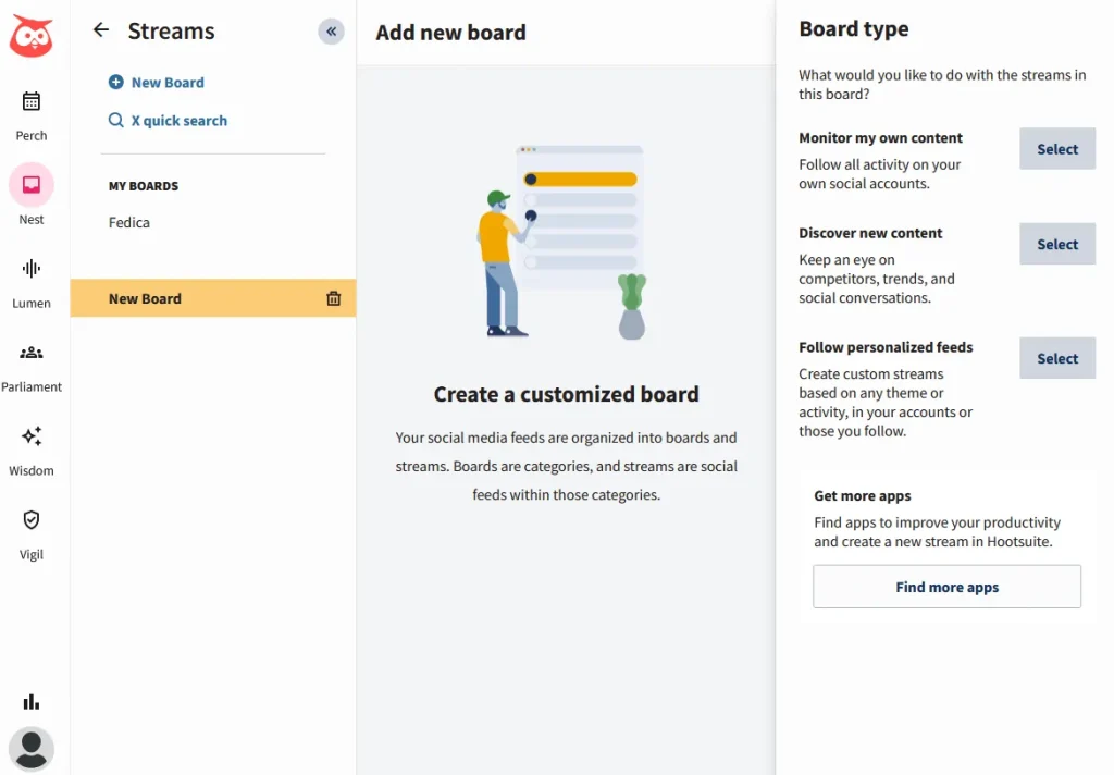 Adding a new board to Hootsuite