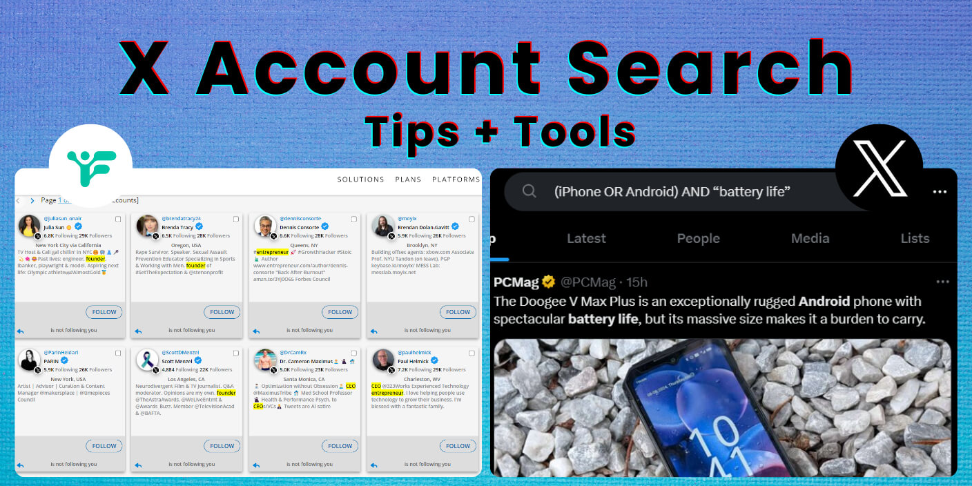 Twitter Account Search with tips and tools for X