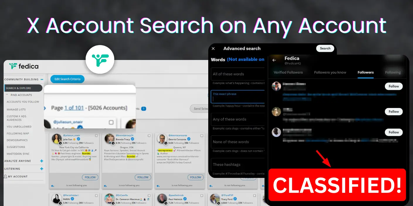 Twitter account search on x showing limits and the operator query box