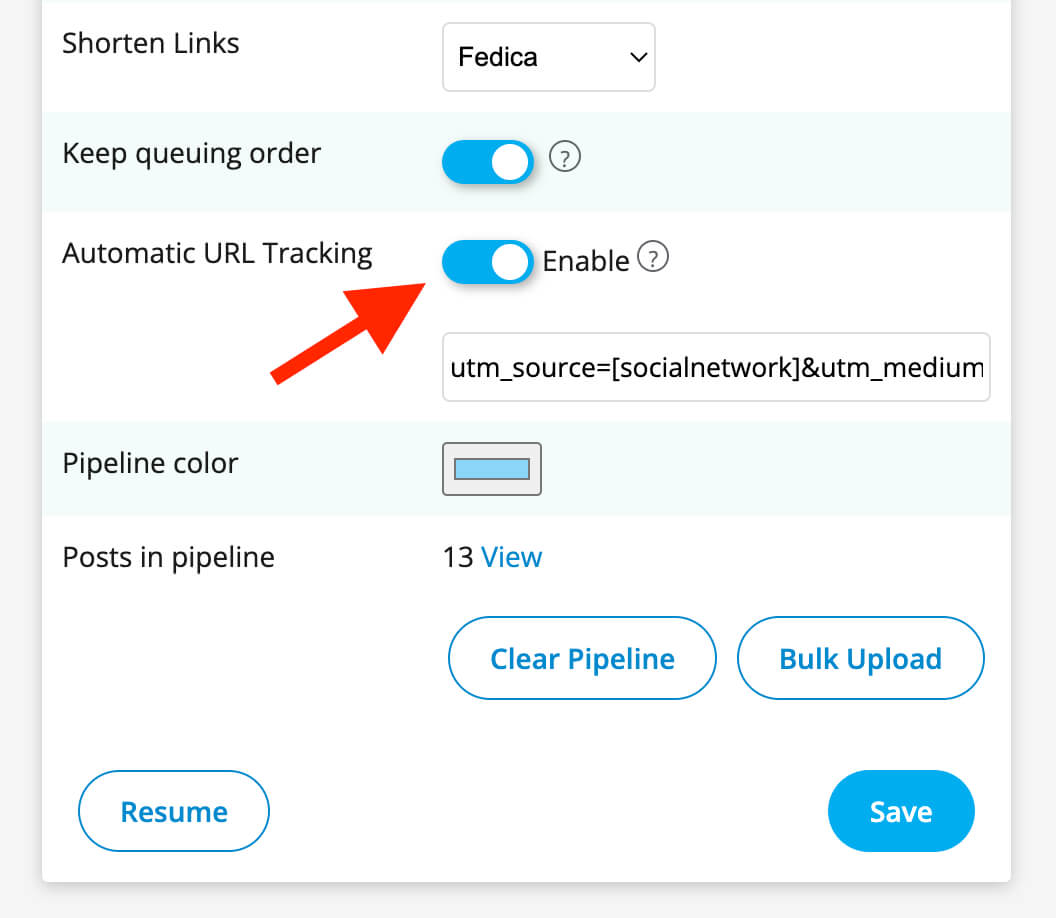 Track link clicks on Threads analytics showing the UTM parameters for content topics by pipeline