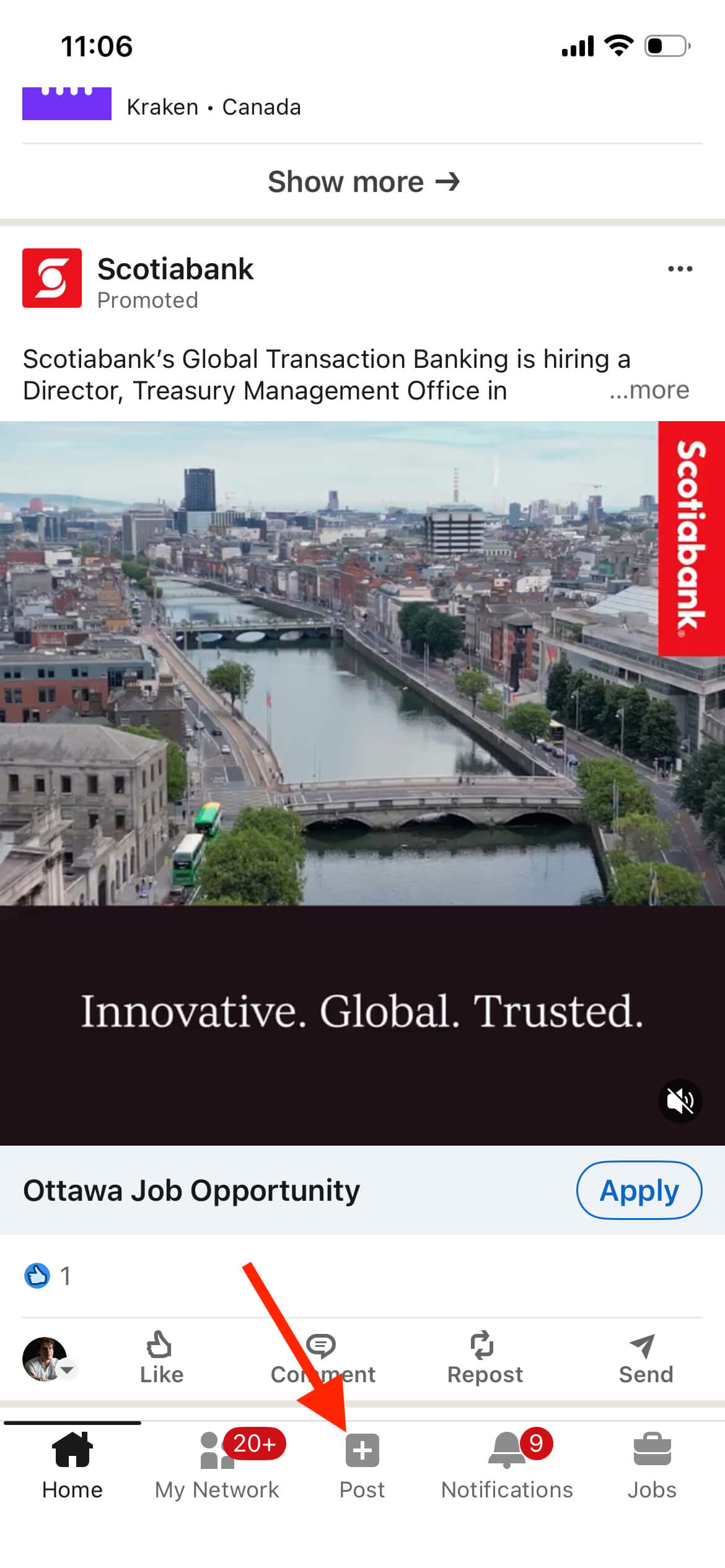 Schedule LinkedIn Posts on linkedin mobile timeline