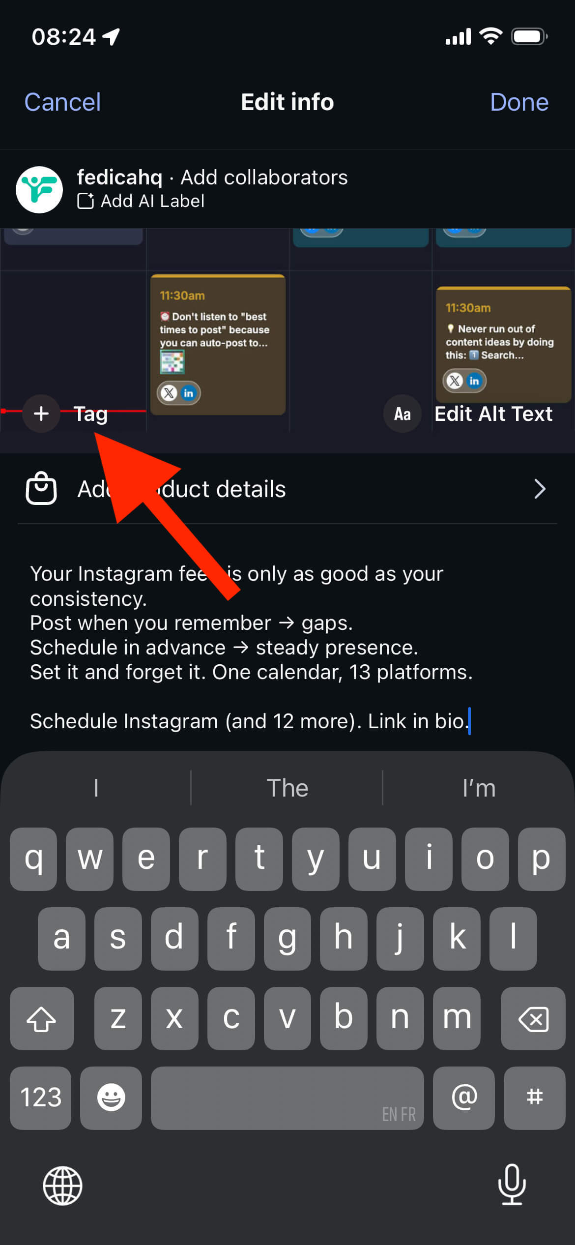 How to do a collab post on Instagram from instagram mobile tag