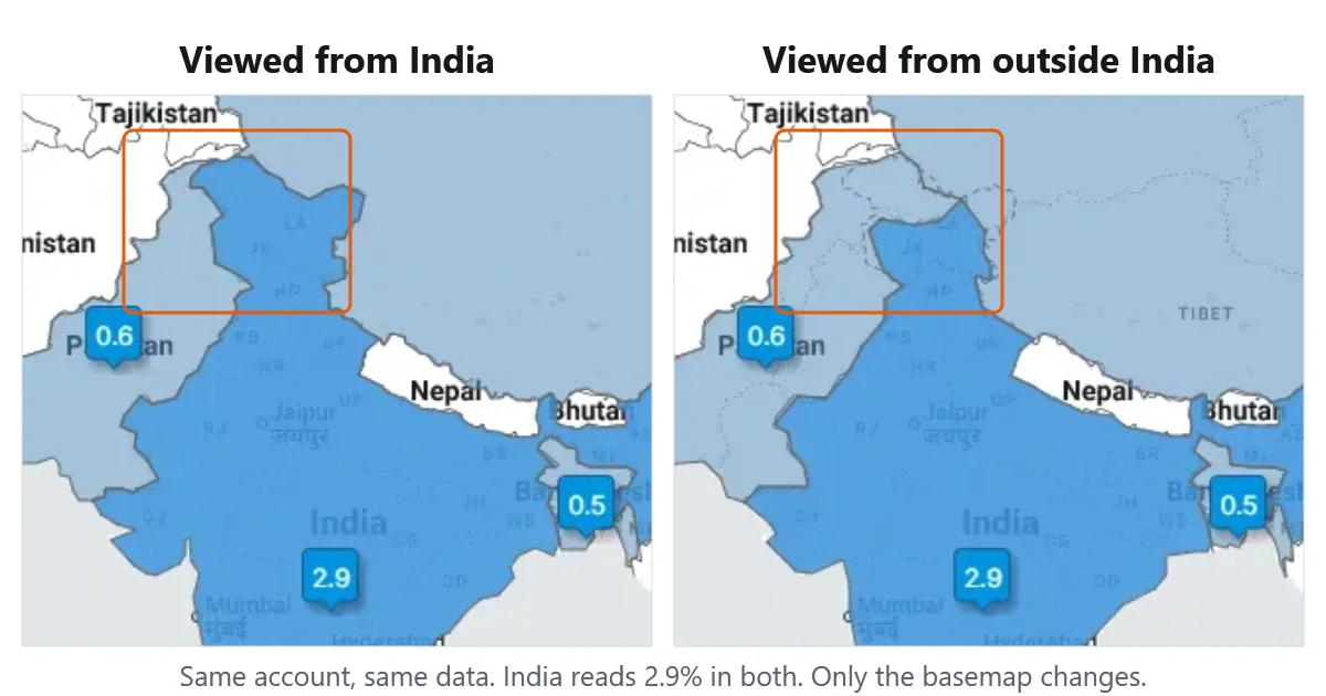Followers map in India comparison
