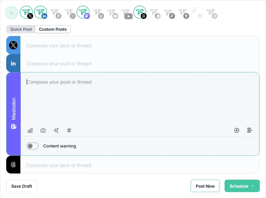 Fedica's Mastodon scheduler and publisher interface