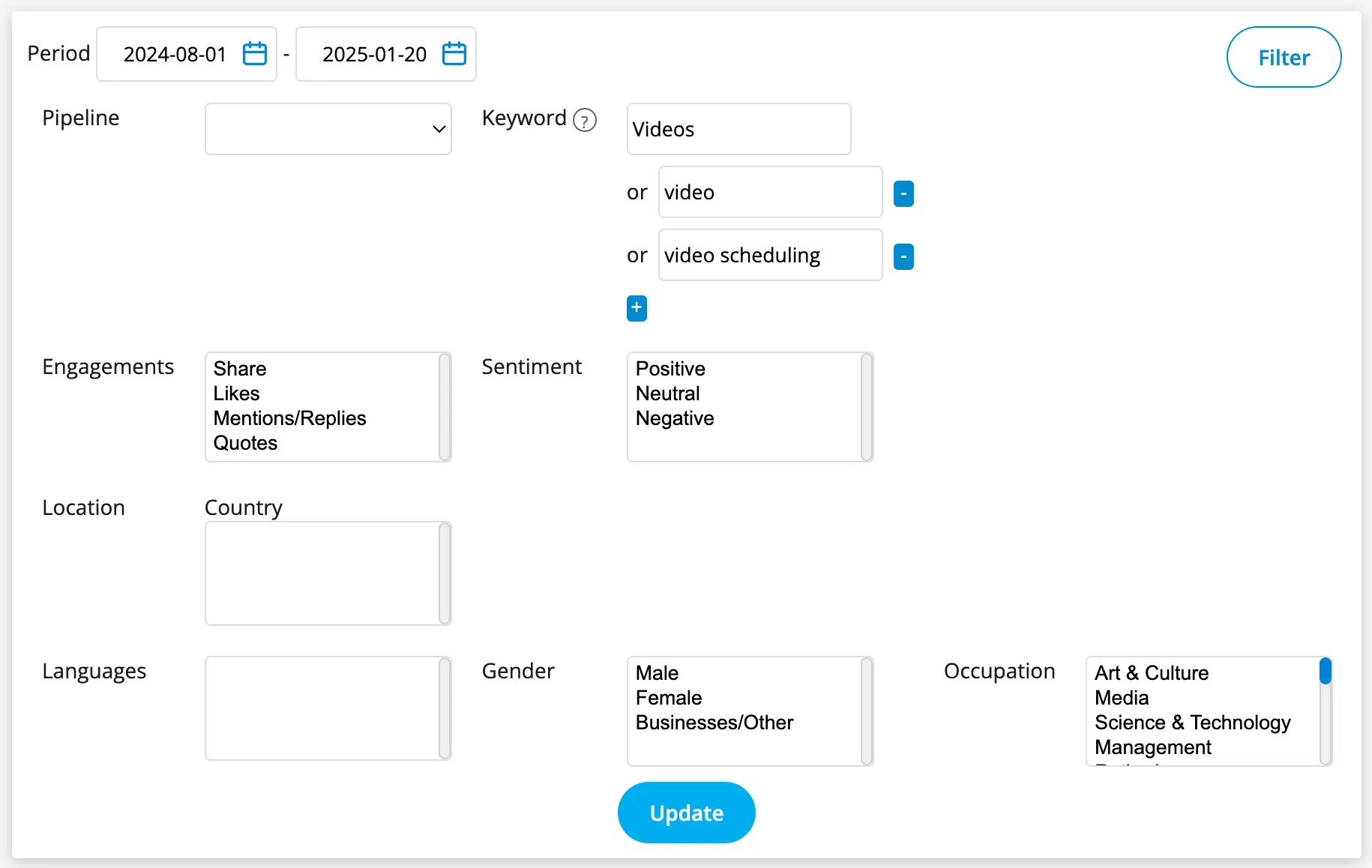 Filtering & Sorting Analytics
